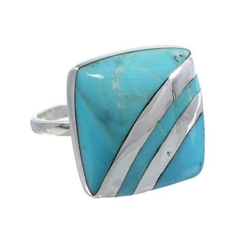 Silver Southwest Turquoise Jewelry Ring Size 8-1/2 MW63886