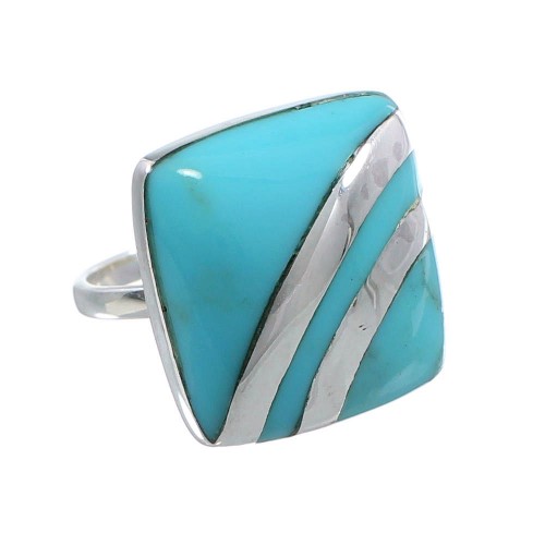Silver Turquoise Ring Size 5-1/4 MW63891