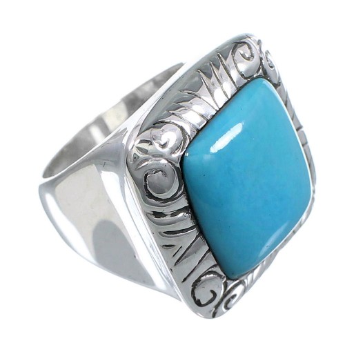 Southwest Silver Turquoise Jewelry Ring Size 6-1/2 YS63296