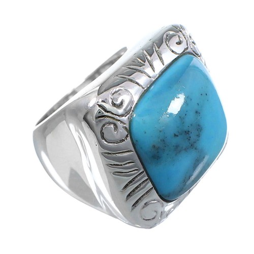 Southwestern Jewelry Sterling Silver Turquoise Ring Size 4-1/2 YS63332