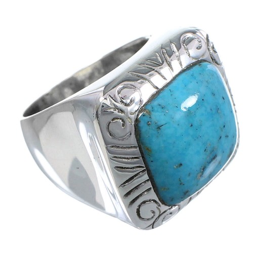 Southwestern Jewelry Turquoise Sterling Silver Ring Size 4-1/4 YS63339