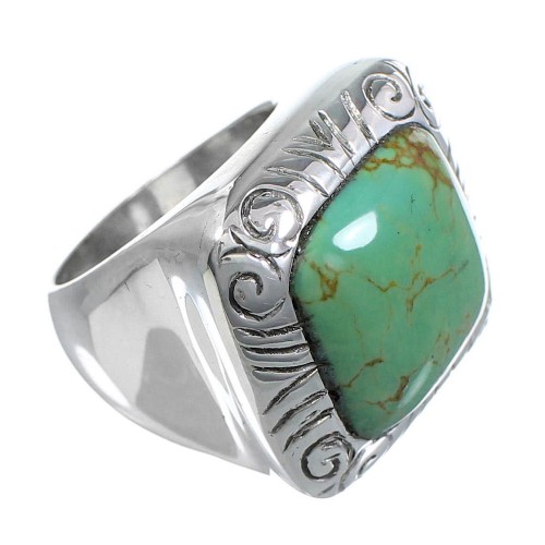 Southwest Turquoise Sterling Silver Jewelry Ring Size 6-1/4 YS63282