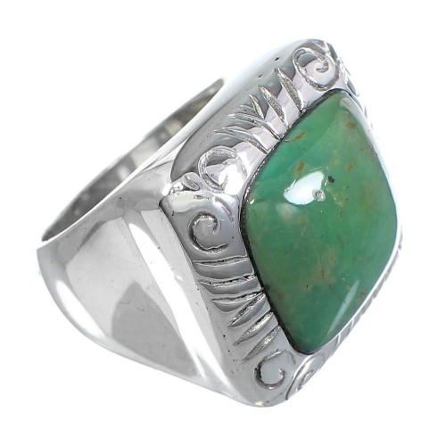 Southwest Turquoise And Silver Jewelry Ring Size 6-3/4 YS63283