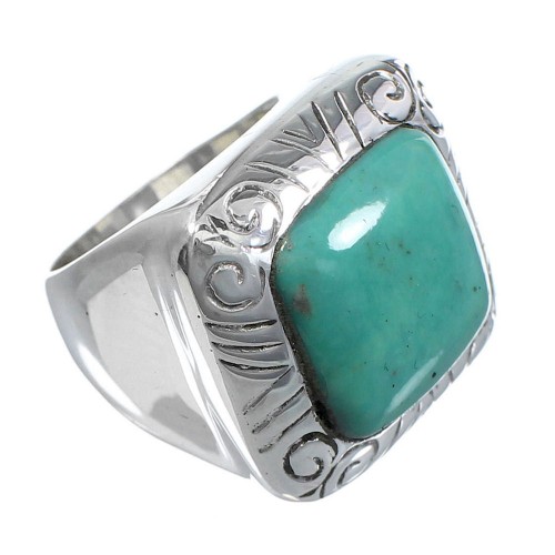 Southwest Turquoise Jewelry Silver Ring Size 6-1/2 YS63310