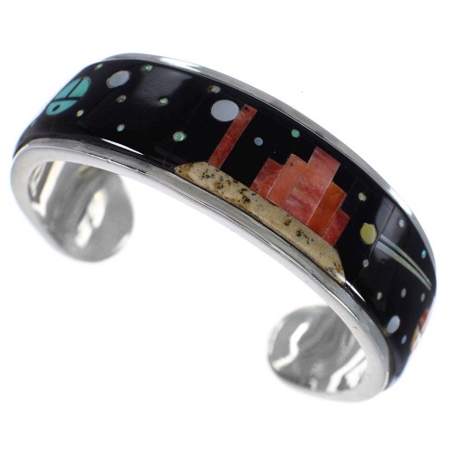 Multicolor Sun Native American Mesa Design Cuff Bracelet YS67657