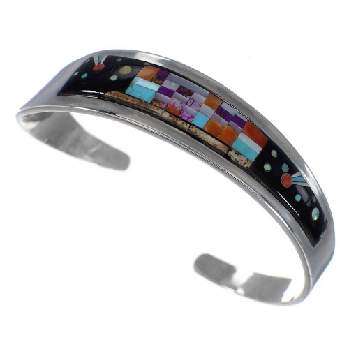 Multicolor Jewelry Native American Mesa Design Cuff Bracelet YS67357