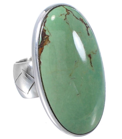 Southwestern Silver And Turquoise Ring Size 4-3/4 YS61734