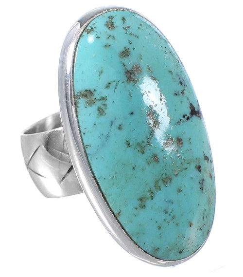 Southwest Jewelry Silver And Turquoise Ring Size 5 YS61766
