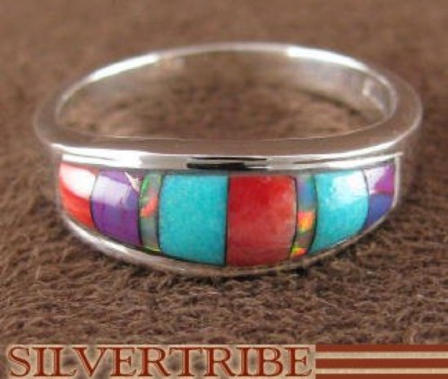 Red Oyster Shell Multicolor Sterling Silver Ring Size 6-3/4 AS39148