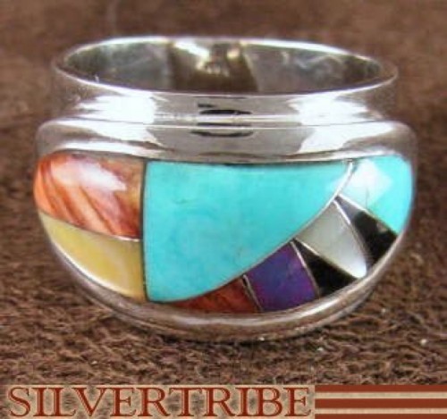 Mother of Pearl Multicolor Sterling Silver Ring Size 6-1/4 NS38852
