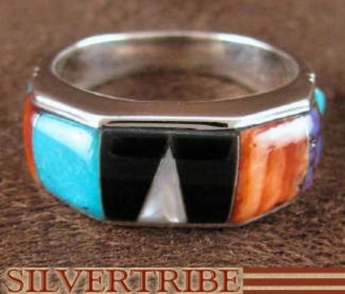 Multicolor And Oyster Shell Sterling Silver Ring Size 7-1/2 RS38544