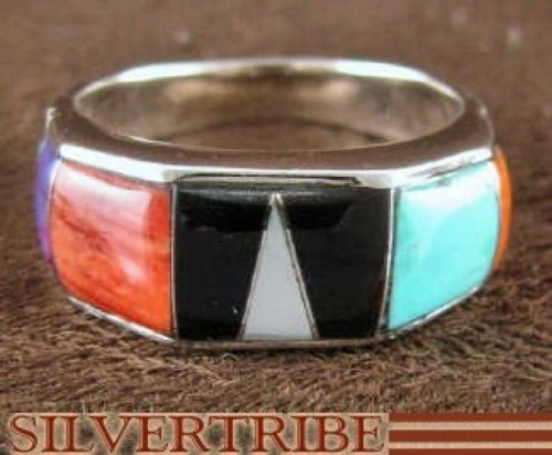 Oyster Shell Multicolor Silver Jewelry Ring Size 7-1/2 RS38575