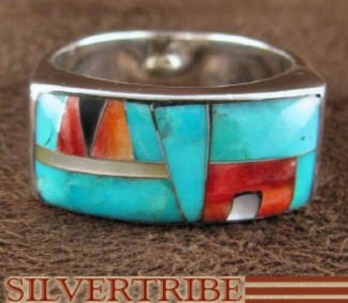 Red Oyster Shell Multicolor Sterling Silver Ring Size 8-1/2 AS41334