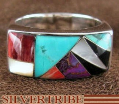 Multicolor Oyster Shell Sterling Silver Ring Size 8-1/4 AS41273