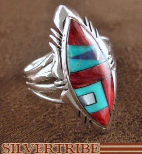 Sterling Silver Red Oyster Shell Multicolor Ring Size 6-3/4 RS41237 