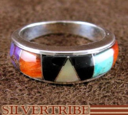 Oyster Shell Multicolor Silver Ring Jewelry Size 5-3/4 RS46860 