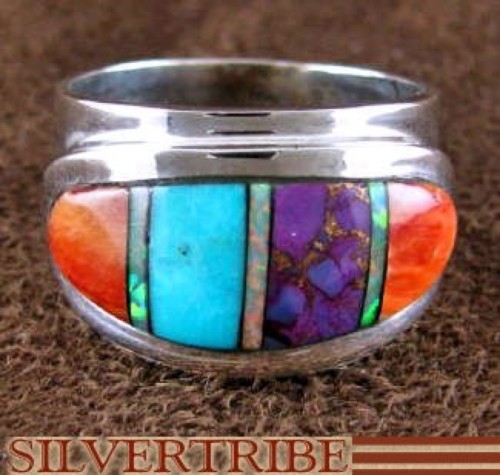 Multicolor Authentic Sterling Silver Jewelry Ring Size 8-1/4 RS46939