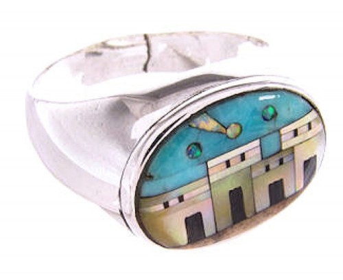 Native American Village Design Multicolor Ring Size 9-1/2 AW67167