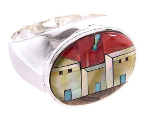 Multicolor Native American Village Design Ring Size 11-1/2 AW67221