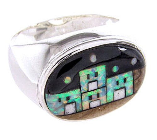 Multicolor Native American or Pueblo Design Ring Size 9-1/2 AW67229