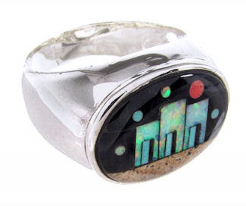 Multicolor Native American Village Design Ring Size 11-1/2 AW67252