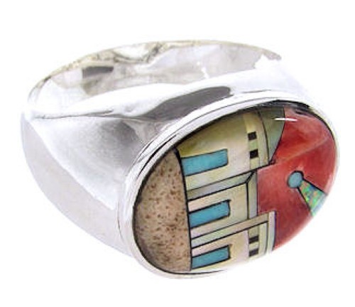 Multicolor Native American Village Design Ring Size 12-1/2 AW67298