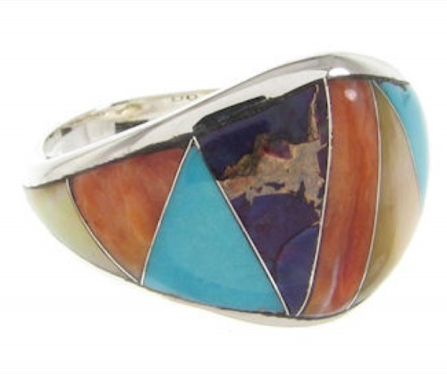 Southwestern Multicolor Inlay Ring Size 8 YS58454