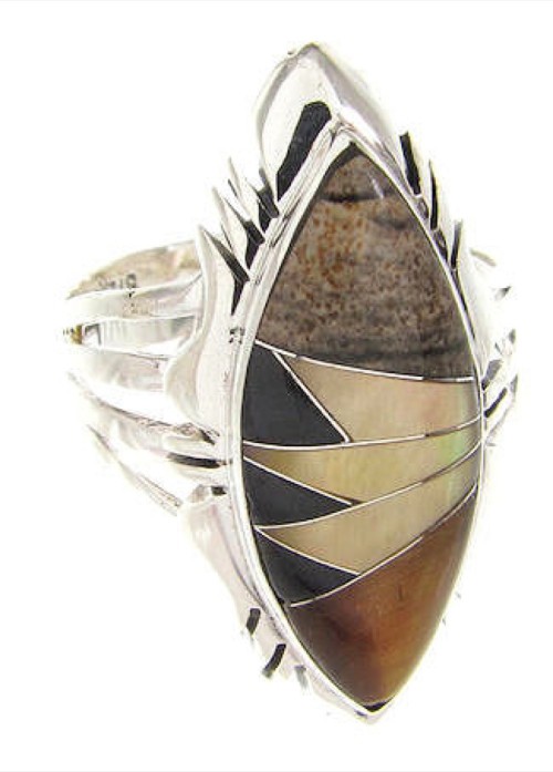 Multicolor Jewelry Southwest Inlay Ring Size 6-1/2 GS59115
