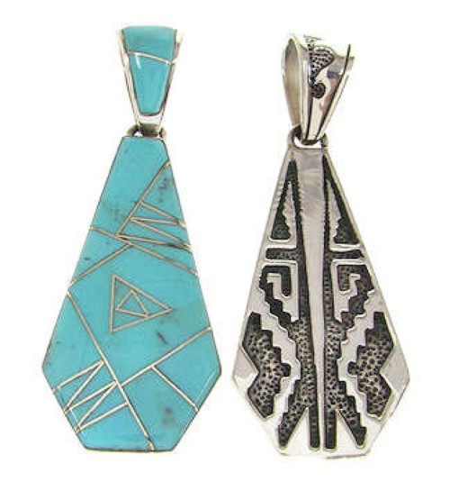 Silver Jewelry Reversible Turquoise Pendant IS58629