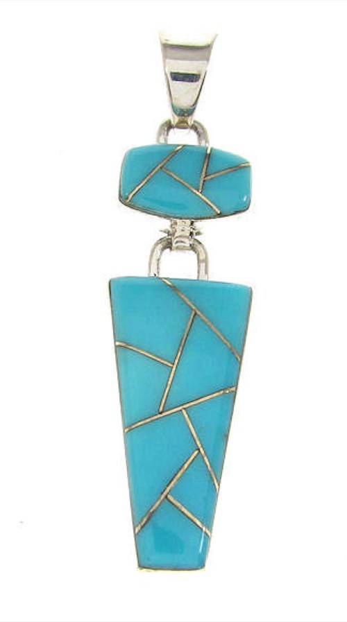 Sterling Silver Turquoise Southwest Slide Pendant OS58424