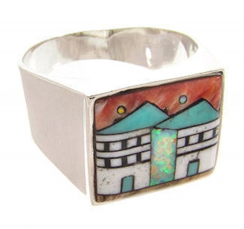 Multicolor Native American Design Jewelry Ring Size 9-3/4 YS66871