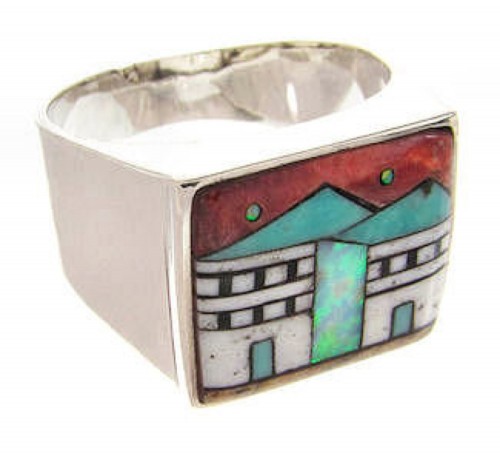 Multicolor Native American Design Jewelry Ring Size 9-3/4 YS66885