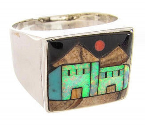 Multicolor Native American Village Design Ring Size 12-1/2 YS66807