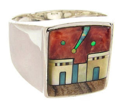 Native American Village Jewelry Multicolor Ring Size 12-1/4 YS64579