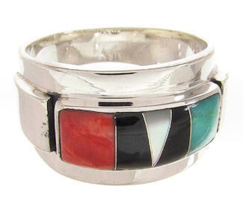 Multicolor And Sterling Silver Ring Size 8-1/4 XS57912