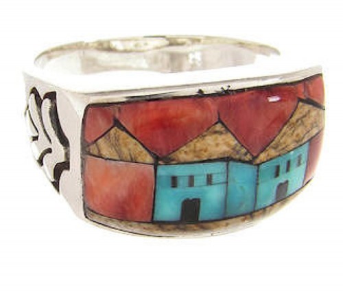 Multicolor Jewelry Native American Design Ring Size 11-1/2 YS67180 