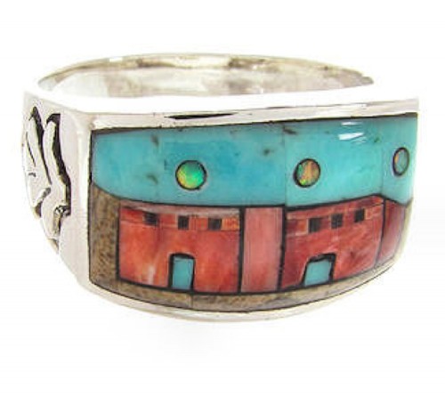 Native American Design Jewelry Multicolor Ring Size 12-3/4 YS67286 