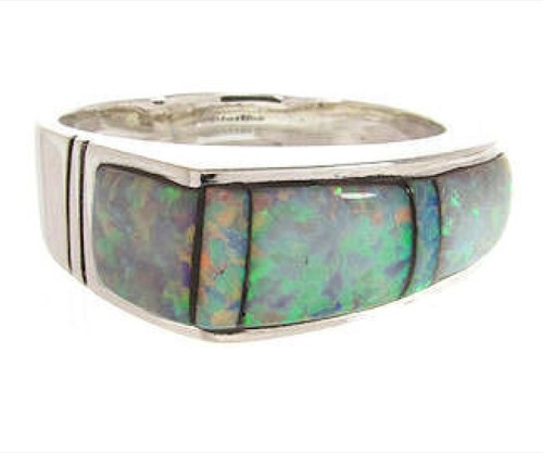 Southwest Sterling Silver Opal Jewelry Ring Size 7-3/4 YS58851