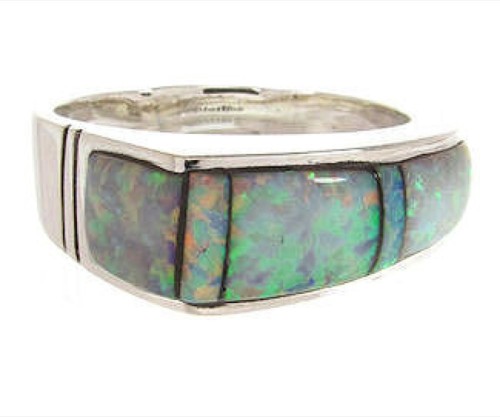 Sterling Silver Southwesten Opal Inlay Ring Size 8 YS58861