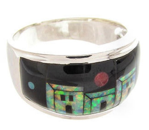 Native American Pueblo Design Multicolor Ring Size 7-1/2 JW65720