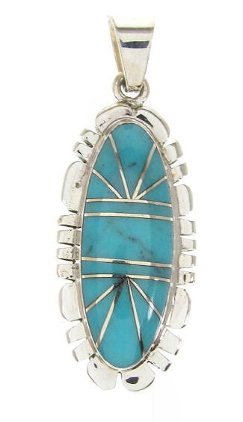 Southwestern Turquoise Sterling Silver Slide Pendant PS59072