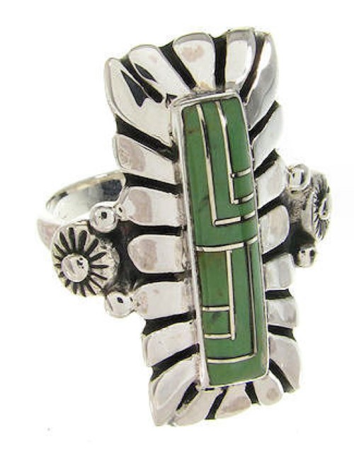Sterling Silver Turquoise Inlay Ring Size 5-1/2 OS59444