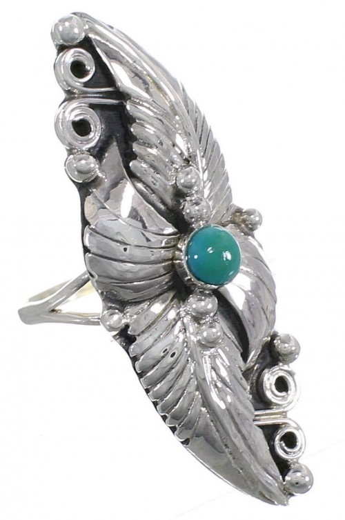 Southwest Turquoise Sterling Silver Ring Size 8 VS60919