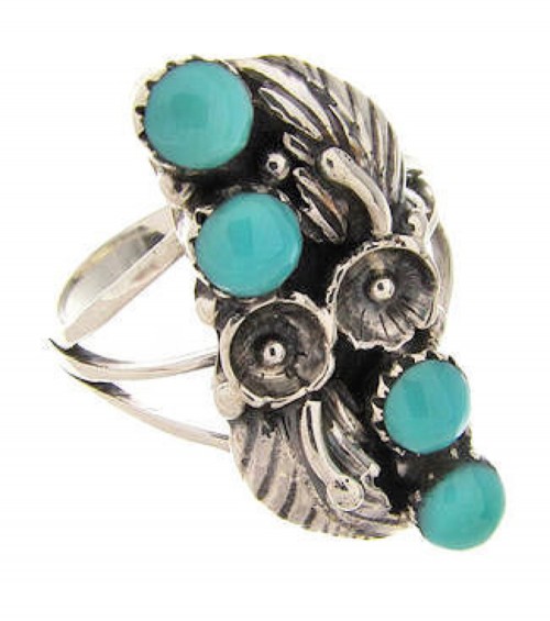 Southwest Sterling Silver And Turquoise Jewelry Ring Size 6 YS60623