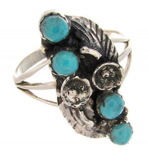Turquoise Jewelry Silver Ring Size 7-1/4 YS60675