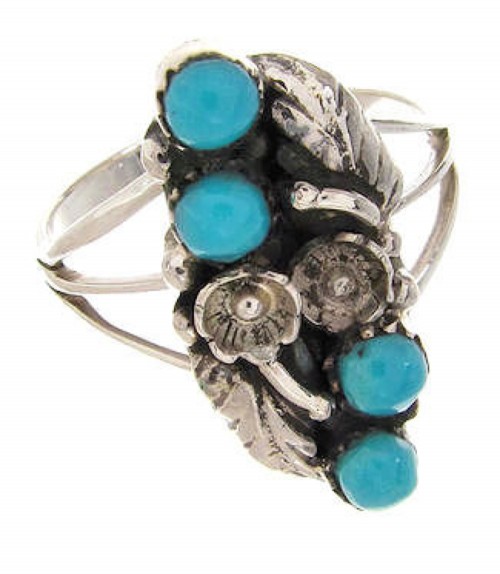 Turquoise Sterling Silver Southwestern Jewelry Ring Size 6-3/4 YS60692