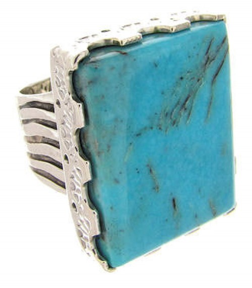 Southwest Sterling Silver Turquoise Ring Size 6-1/4 YS60438