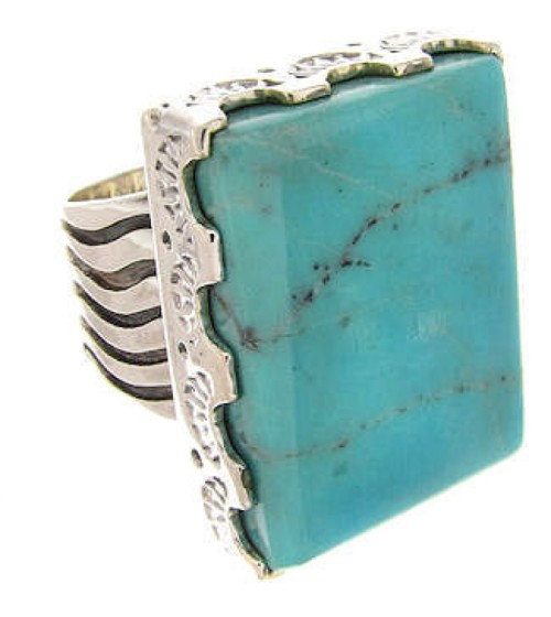 Turquoise Sterling Silver Jewelry Ring Size 6-1/4 YS60465