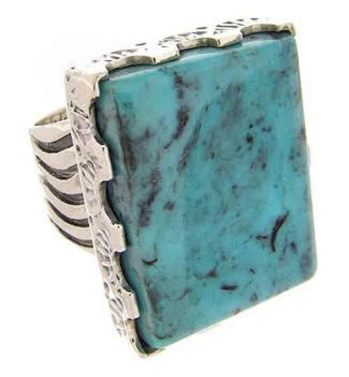 Southwestern Turquoise Sterling Silver Jewelry Ring Size 5-1/2 YS60487