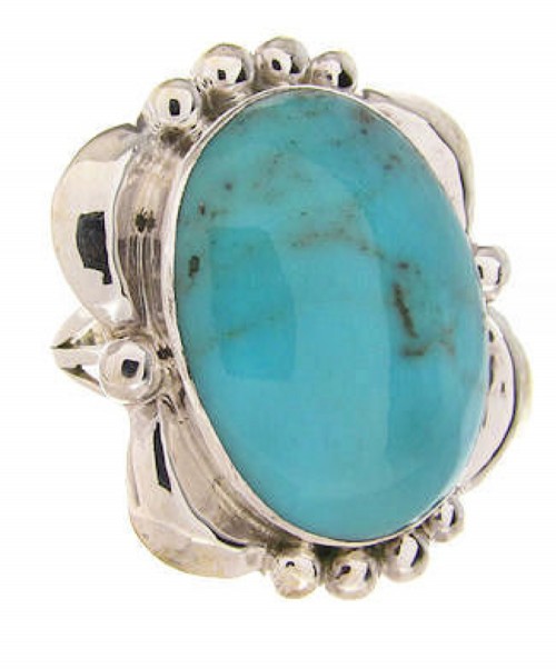 Sterling Silver Turquoise Southwestern Jewelry Ring Size 5-1/4 OS58948